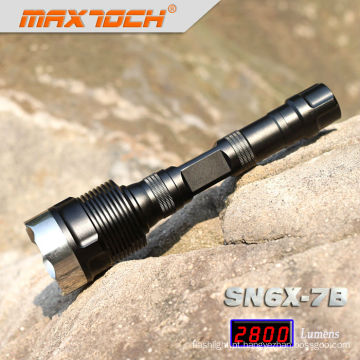 Maxtoch SN6X-7B tático poderoso preto LED Cree T6 iluminação